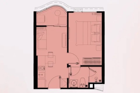 1-комнатная квартира в The Title Coralina, Пхукет, Таиланд, 30 м2