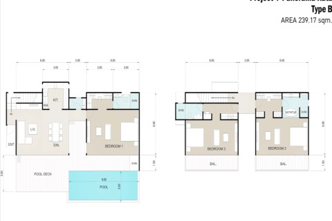 Вилла с бассейном в Panorama Kata, Пхукет, Таиланд, 239 м2