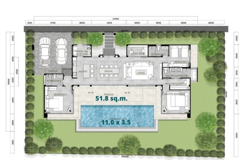 Вилла с бассейном в The Ozone Campus Villa, Пхукет, Таиланд, 306 м2