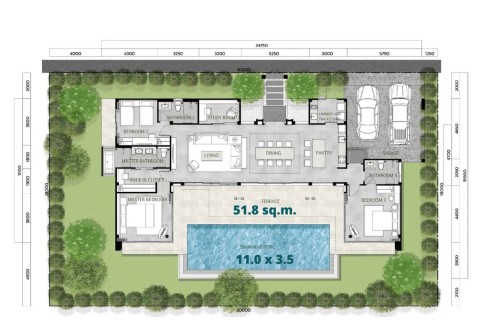 Вилла с бассейном в The Ozone Campus Villa, Пхукет, Таиланд, 306 м2