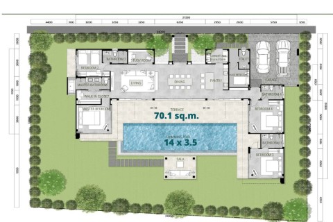 Вилла с бассейном в The Ozone Campus Villa, Пхукет, Таиланд, 394 м2