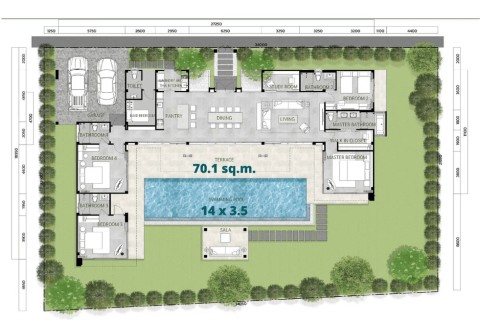 Вилла с бассейном в The Ozone Campus Villa, Пхукет, Таиланд, 394 м2