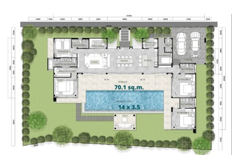 Вилла с бассейном в The Ozone Campus Villa, Пхукет, Таиланд, 394 м2