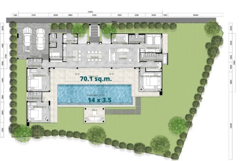 Вилла с бассейном в The Ozone Campus Villa, Пхукет, Таиланд, 394 м2