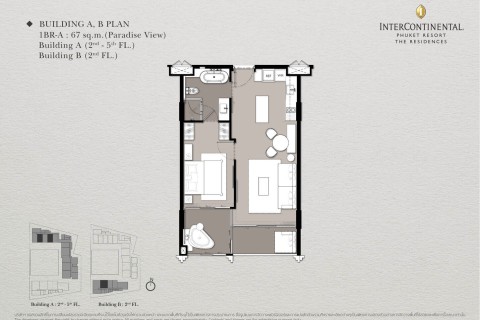 1-комнатная квартира в The Residences at Intercontinental Phuket Resort, Пхукет, Таиланд, 59 м2