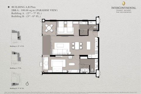 2-комнатная квартира в The Residences at Intercontinental Phuket Resort, Пхукет, Таиланд, 100 м2