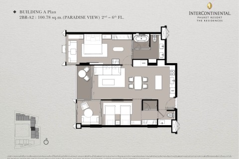 2-комнатная квартира в The Residences at Intercontinental Phuket Resort, Пхукет, Таиланд, 100 м2
