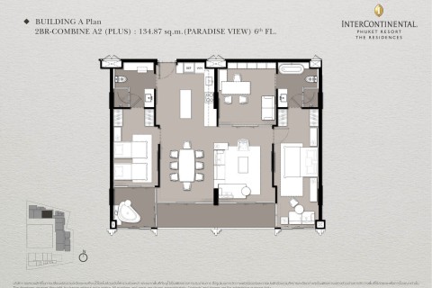 2-комнатная квартира в The Residences at Intercontinental Phuket Resort, Пхукет, Таиланд, 117 м2