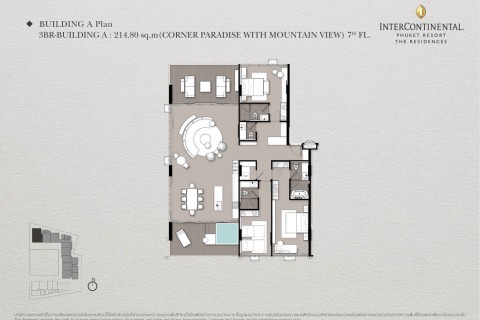 3-комнатная квартира в The Residences at Intercontinental Phuket Resort, Пхукет, Таиланд, 203 м2