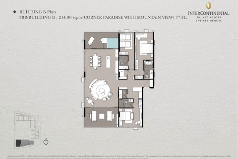 3-комнатная квартира в The Residences at Intercontinental Phuket Resort, Пхукет, Таиланд, 203 м2
