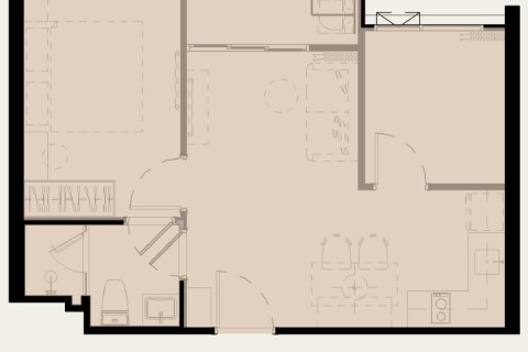 1-комнатная квартира в The Title Sierra Пхукет, 44 м2