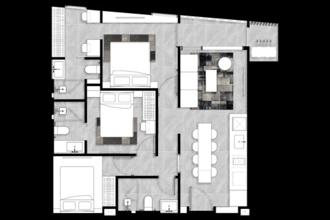 3-комнатная квартира в Citygate de Phuket, Пхукет, Таиланд, 81 м2