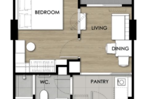 1-комнатная квартира в Escent Phuket, Пхукет, Таиланд, 28 м2