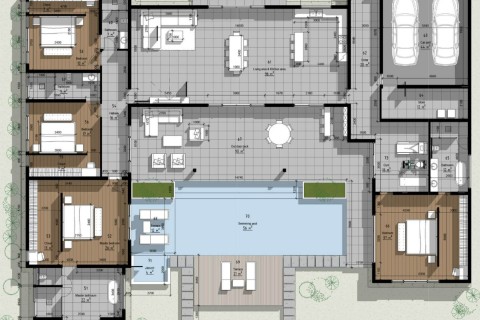 Вилла с бассейном в Layan Lucky Villas II, Пхукет, Таиланд, 593 м2