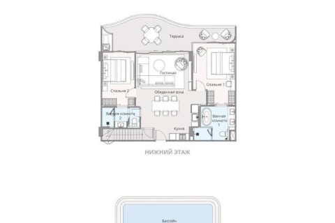 2-комнатный пентхаус в Bellaguna Lake Residences Lotus, Пхукет, Таиланд, 198 м2