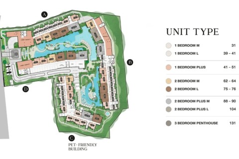 2-комнатная квартира в The Title Biancana, Пхукет, Таиланд, 88 м2