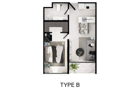 1-комнатная квартира в Sun Hills, Пхукет, Таиланд, 42 м2