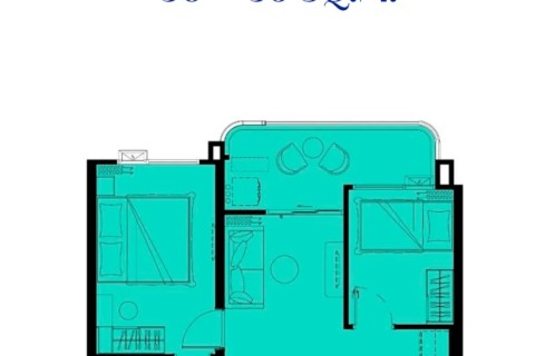 2-комнатная квартира в The Title Vivana Kamala, Пхукет, Таиланд, 55 м2