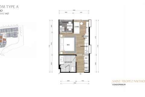 Студия в Saint Tropez Naithon Пхукет, Таиланд, 30 м2