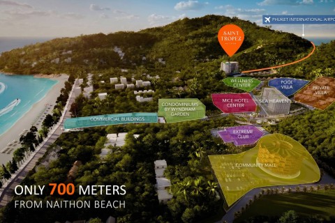 Студия в Saint Tropez Naithon Пхукет, Таиланд, 35 м2