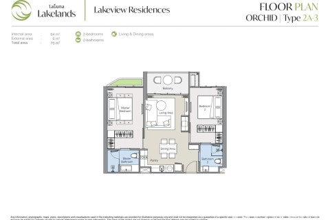 2-комнатная квартира в Laguna LakeLands, Пхукет, Таиланд, 71 м2