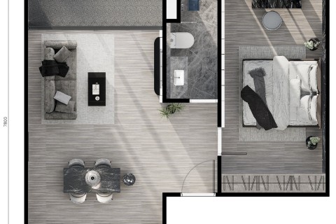 1-комнатная квартира в Enigma Residence, Пхукет, Таиланд, 58,80 м2