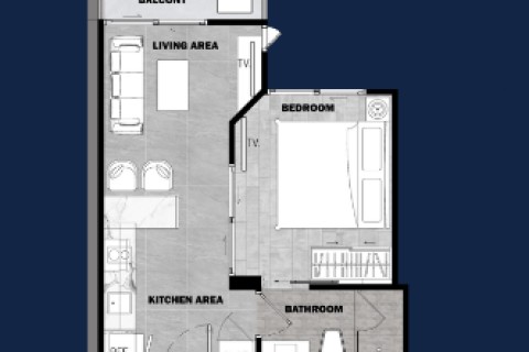 1-комнатная квартира в The City Phuket, Пхукет, Таиланд, 39 м2