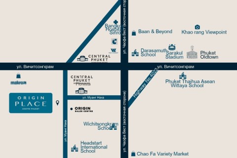 1-комнатная квартира в Origin Place Centre Phuket, Таиланд, 30 м2