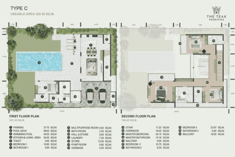 Вилла с бассейном в The Teak, Пхукет, Таиланд, 434 м2