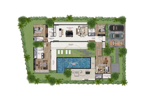 Вилла с бассейном в Prestige Villas, Пхукет, Таиланд, 424 м2