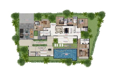 Вилла с бассейном в Prestige Villas, Пхукет, Таиланд, 549 м2