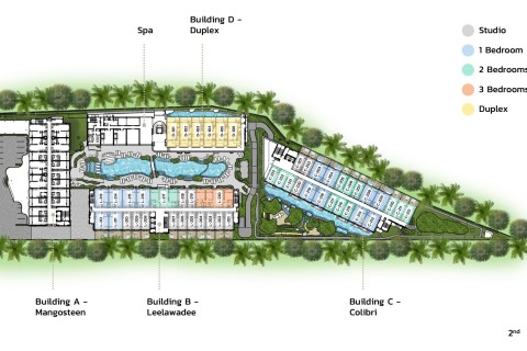 1-комнатная квартира в Layan Green Park, Пхукет, Таиланд, 75 м2