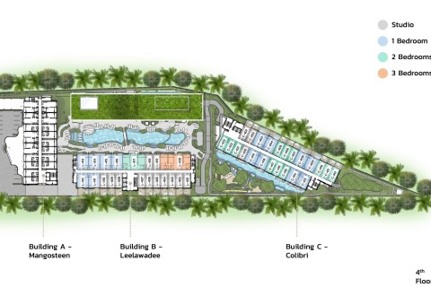 1-комнатная квартира в Layan Green Park, Пхукет, Таиланд, 75 м2