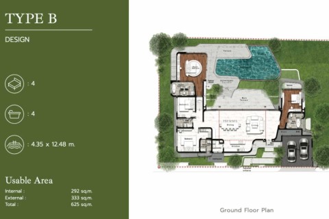 Вилла с бассейном в Botanica The Valley, Пхукет, Таиланд, 547 м2