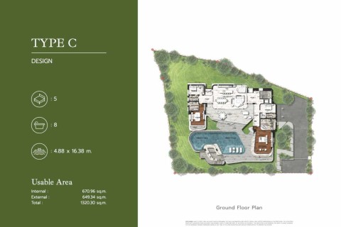 Вилла с бассейном в Botanica The Valley, Пхукет, Таиланд, 1216 м2