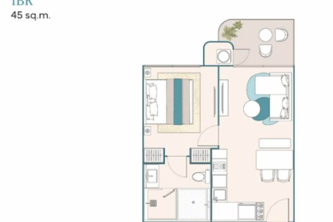 1-комнатная квартира в Peylaa Phuket Bang Tao, Пхукет, Таиланд, 45 м2