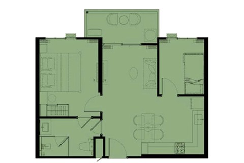 1-комнатная квартира в The Katabello, Пхукет, Таиланд, 56 м2