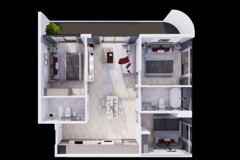 3-комнатная квартира в Sirius Condominium, Пхукет, Таиланд, 94 м2