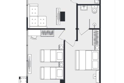 2-комнатная квартира в Dominion Rawai, Пхукет, Таиланд, 64 м2