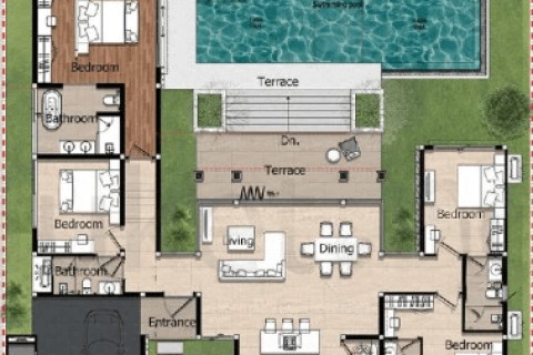 Вилла с бассейном в Botanica Lakeside, Пхукет, Таиланд, 422 м2