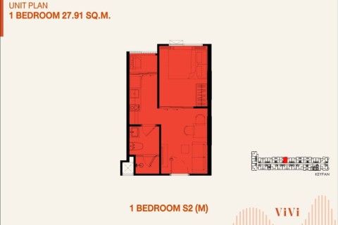 1-комнатная квартира в The Title Vivi, Пхукет, Таиланд, 27 м2