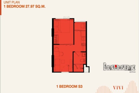 1-комнатная квартира в The Title Vivi, Пхукет, Таиланд, 27 м2