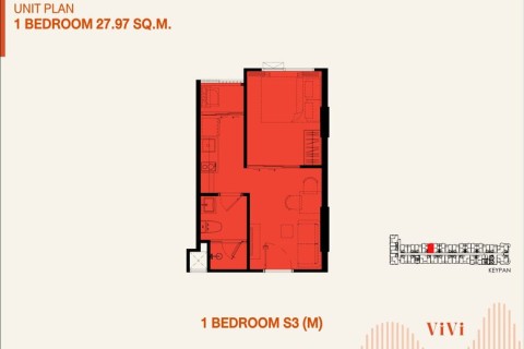 1-комнатная квартира в The Title Vivi, Пхукет, Таиланд, 27 м2