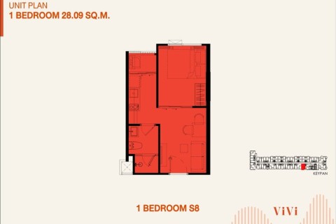 1-комнатная квартира в The Title Vivi, Пхукет, Таиланд, 27 м2