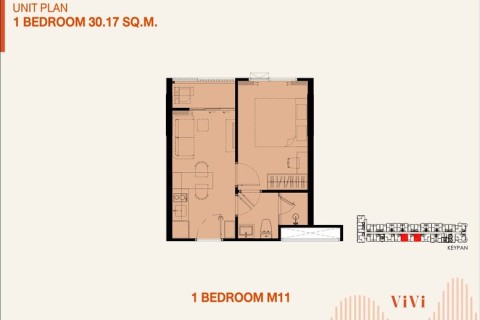 1-комнатная квартира в The Title Vivi, Пхукет, Таиланд, 29 м2
