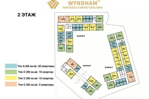 2-комнатная квартира в Fantasea Condo Rawai, Пхукет, Таиланд, 52 м2