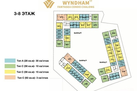 2-комнатная квартира в Fantasea Condo Rawai, Пхукет, Таиланд, 52 м2