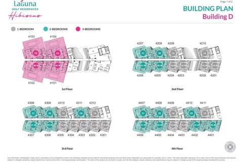 1-комнатная квартира в Laguna Golf Residences Hibiscus, Пхукет, Таиланд, 67 м2