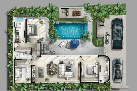 Вилла с бассейном в Capella Villas, Пхукет, Таиланд, 327 м2