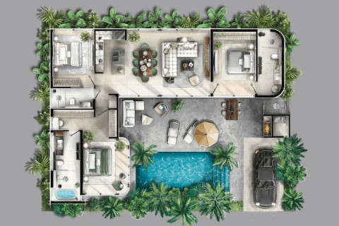 Вилла с бассейном в Capella Villas, Пхукет, Таиланд, 327 м2